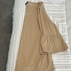 Talbots Plus Polka Dot Bell Sleeve Top - Taupe